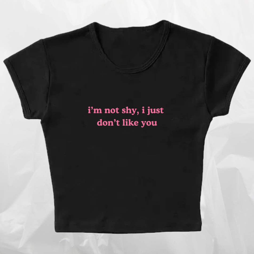 i’m not shy baby tee