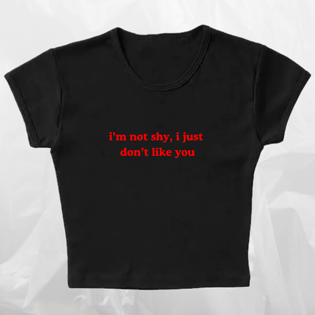 i’m not shy baby tee